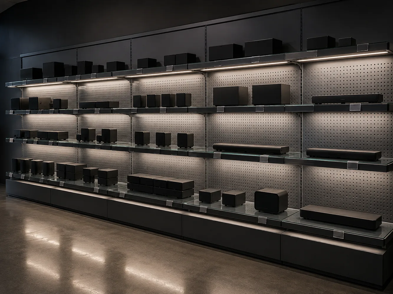 Racks y góndolas para retail de electrónica